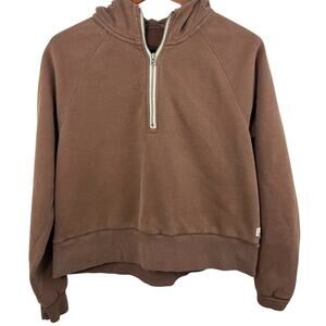 Vuori Women’s Restore Hoodie Half Zip Brown Soft Pullover VW288 Sweatshirt Small